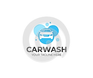 Car wash logo template. Auto wash vector design