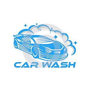 Car Wash Logo Vector Illustration template. Trendy Car Wash vector logo icon silhouette design. Car Auto Cleaning logo vector