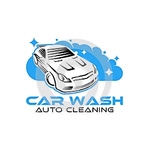Car Wash Logo Vector Illustration template. Trendy Car Wash vector logo icon silhouette design. Car Auto Cleaning logo vector