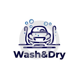 Car wash machine logo. bubble machine isolated on white background