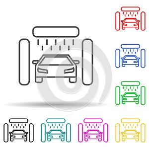 car wash multi color style icon. Simple thin line, outline vector of cars service and repair parts icons for ui and ux, website or