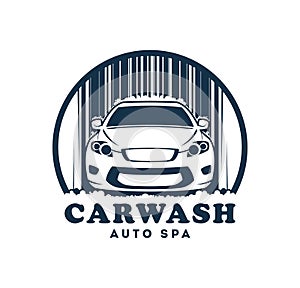 Car wash service icon with replaceable text