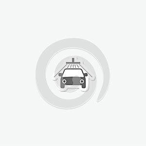 Car wash service icon sticker isolated on gray background