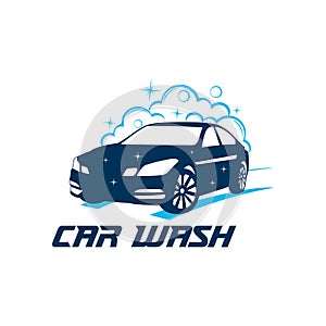 car wash service vector logo design inspiration or illustration