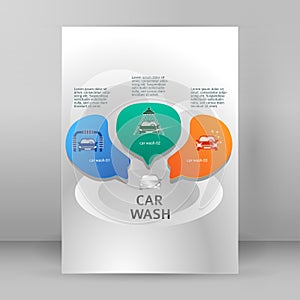 Car wash services flyer A4 brochure layout