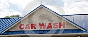 Car wash sign on a commercial car wash business