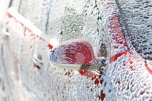 Car wash with soap.