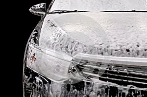 Car wash with soap. photo