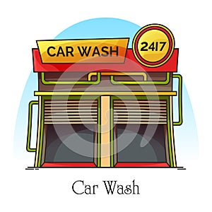 Car wash station or carwash building, auto washer
