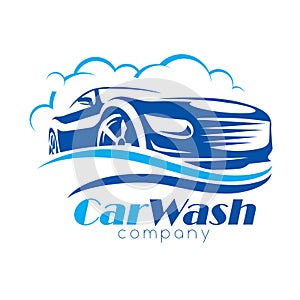 Car wash stylized vector symbol