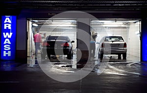 Car wash in underground parking garage