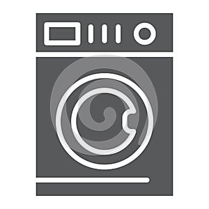 Car washing glyph icon, laundry and clean, washing machine sign, vector graphics, a solid pattern on a white background.