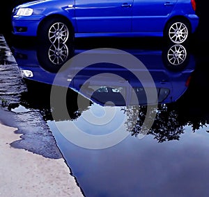 Car in water