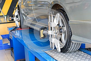 Car Wheel Alignment in tire garage