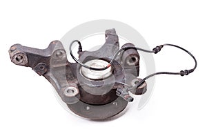 Car wheel bearings and wheel hubs that were changed from cars In a car repair shop or service center