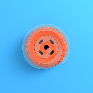 Car wheel on bright blue background