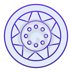 Car wheel flat icon. Automobile tire blue icons in trendy flat style. Car part gradient style design, designed for web