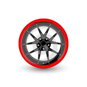 Car wheel icon. Car rim icon isolated on white background.