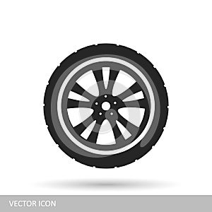 Car wheel icon. icons in a style of flat design.