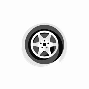 Car wheel icon. Vector illustration