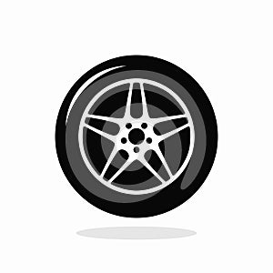 Car wheel icon. Vector illustration