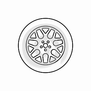 Car wheel icon. Vector illustration