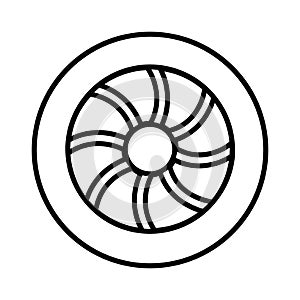 Car wheel icon vector. Wheel illustration sign. Tire service symbol or logo.