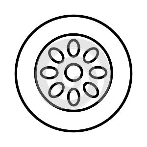 Car wheel icon vector. Wheel illustration sign. Tire service symbol or logo.