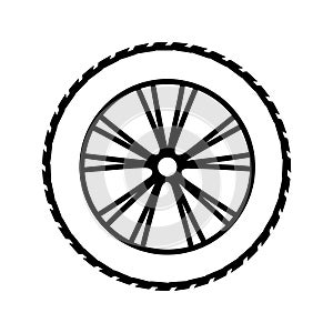 Car wheel icon vector. Wheel illustration sign. Tire service symbol or logo.