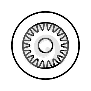 Car wheel icon vector. Wheel illustration sign. Tire service symbol or logo.