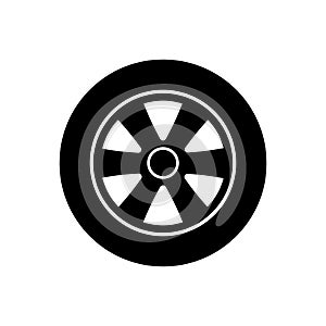 Car wheel icon vector. Wheel illustration sign. Tire service symbol or logo.