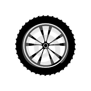 Car wheel icon vector. Wheel illustration sign. Tire service symbol or logo.