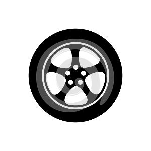 Car wheel icon vector. Wheel illustration sign. Tire service symbol or logo.