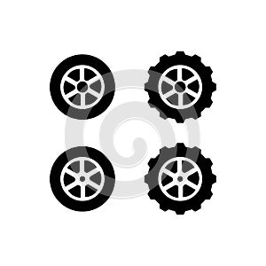 car wheel icons set. Motion design. Vector illustration. stock image.