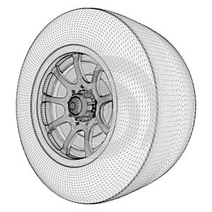 Car Wheel Rim Hub Tire Vector. Illustration Isolated On White Background. photo