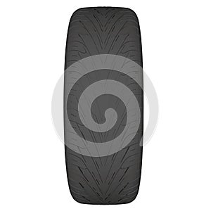 Car wheel tire isolated on white background. 3D. Vector illustration