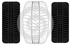 Car Wheel Tire Vector 07