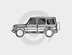 Car on white background isolated object abstract photo