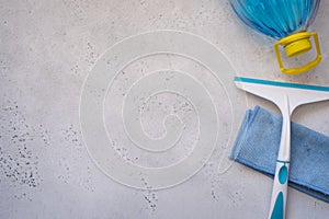 Car windows cleaning with microfiber and washing liquid