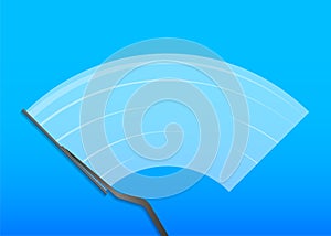 Car windscreen wipe glass, wiper cleans the windshield. Vector stock illustration