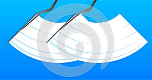 Car windscreen wipe glass, wiper cleans the windshield. Vector stock illustration