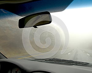 Car windshield abstract