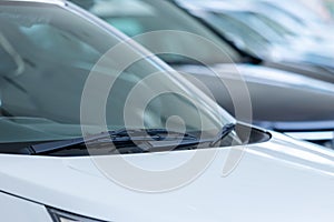 Car windshield rain wiper for new cars in the showroom