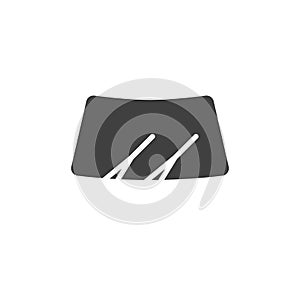 Car windshield and wipers vector icon