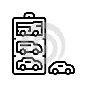 car wooden toy line icon vector illustration