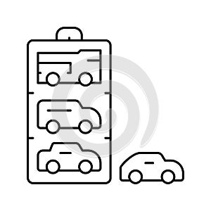 car wooden toy line icon vector illustration