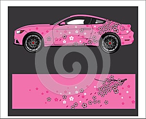 Car wrap. Abstract strip for racing car wrap, sticker, and decal. sakura