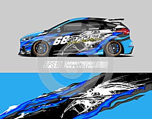Car wrap decal designs. Abstract racing and sport background for racing livery or daily use car vinyl sticker.