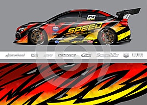 Car wrap decal designs. Abstract racing and sport background for racing livery or daily use car vinyl sticker.