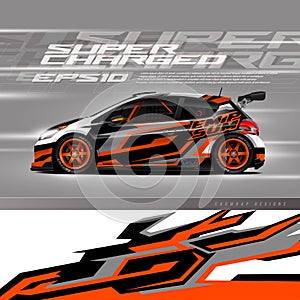 Car wrap decal designs. Abstract racing and sport background for racing livery or daily use car vinyl sticker.